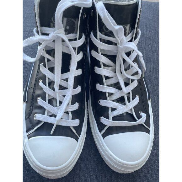Dior Mens B23 Black & White Oblique High-Top Sneakers Size 42 Made In Italy - Picture 1 of 11